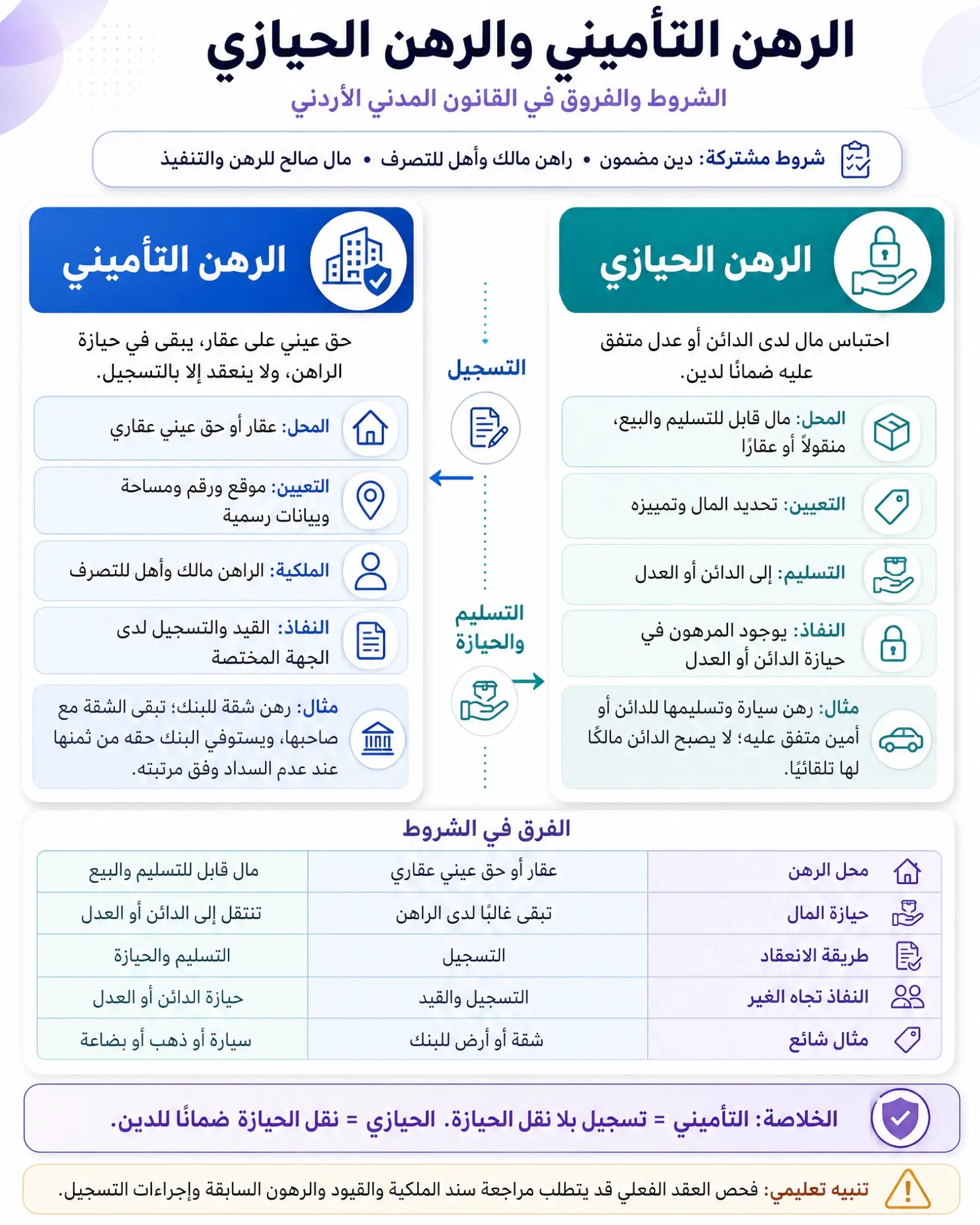 الرهن التأميني والرهن الحيازي